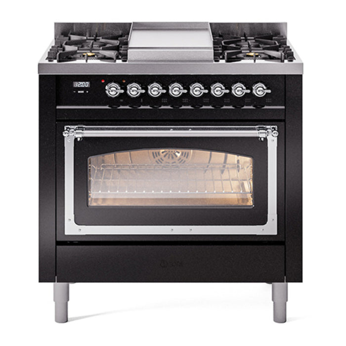 ILVE Nostalgie II Noblesse 36″ Dual Fuel Range Triple Glass Door - UN36FNMP