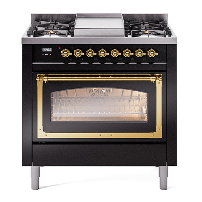 ILVE Nostalgie II Noblesse 36″ Dual Fuel Range Triple Glass Door - UN36FNMP