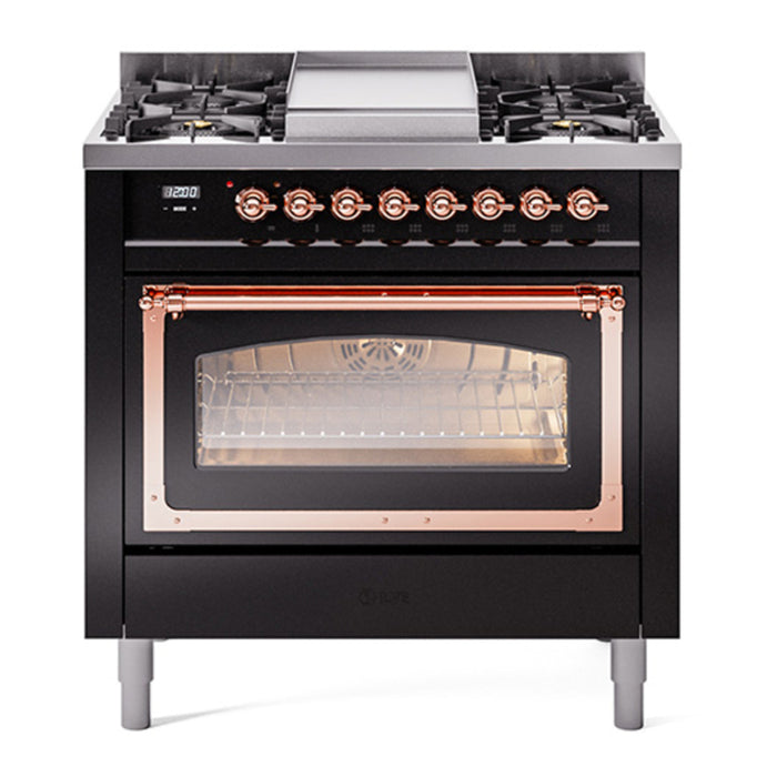 ILVE Nostalgie II Noblesse 36″ Dual Fuel Range Triple Glass Door - UN36FNMP