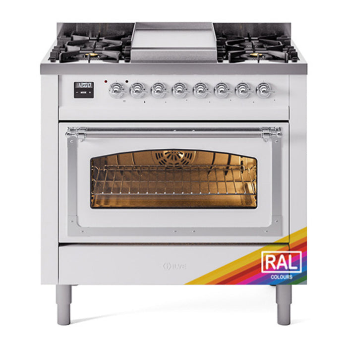 ILVE Nostalgie II Noblesse 36″ Dual Fuel Range Triple Glass Door - UN36FNMP