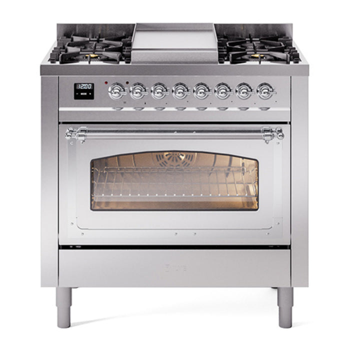 ILVE Nostalgie II Noblesse 36″ Dual Fuel Range Triple Glass Door - UN36FNMP