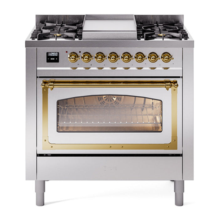 ILVE Nostalgie II Noblesse 36″ Dual Fuel Range Triple Glass Door - UN36FNMP