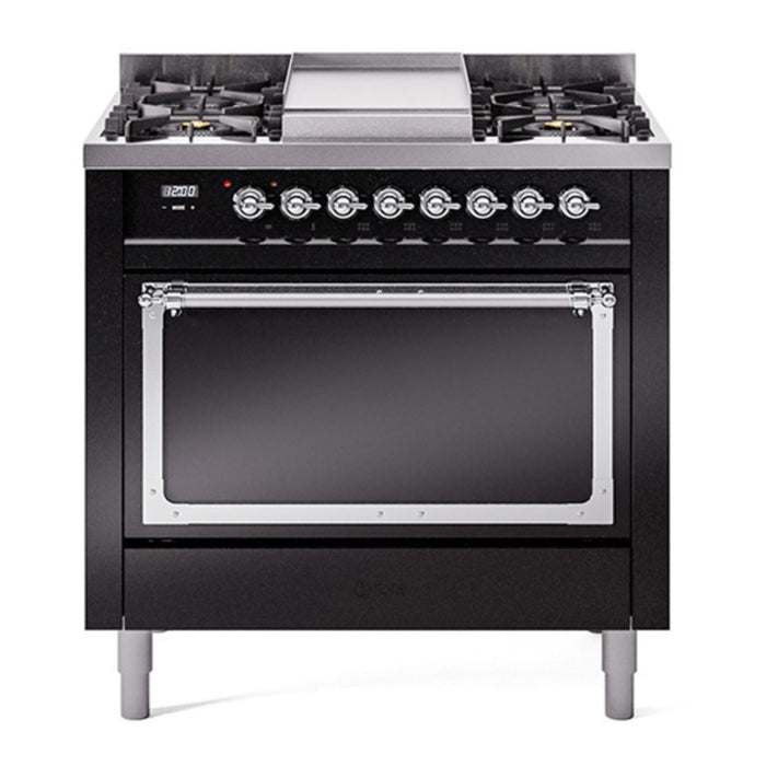 ILVE Nostalgie II Noblesse 36″ Dual Fuel Range with Solid Door - UN36FQNMP