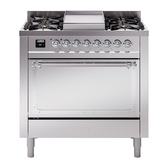 ILVE Nostalgie II Noblesse 36″ Dual Fuel Range with Solid Door - UN36FQNMP