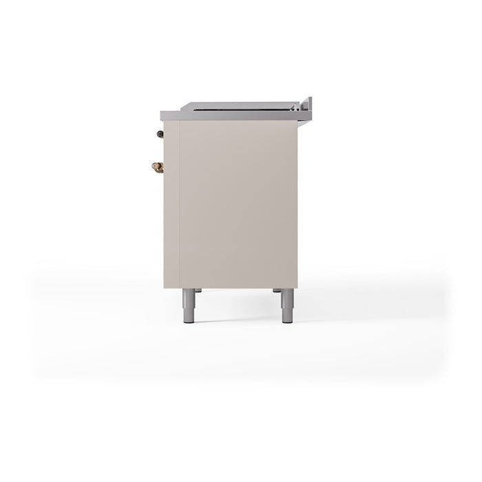ILVE Nostalgie II Noblesse 48" Dual Fuel Freestanding Range 5 Sealed Burners + Griddle + French Top with Solid Door - UN48FSQNMP