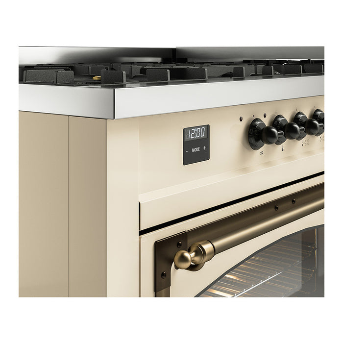 ILVE Nostalgie II Noblesse 60" Dual Fuel Freestanding Range with 9 Sealed Burners + Griddle with Triple Glass Door - UN60FNMP