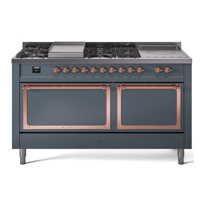 ILVE Nostalgie II Noblesse 60" Dual Fuel Freestanding Range (UN60FSQNMP)