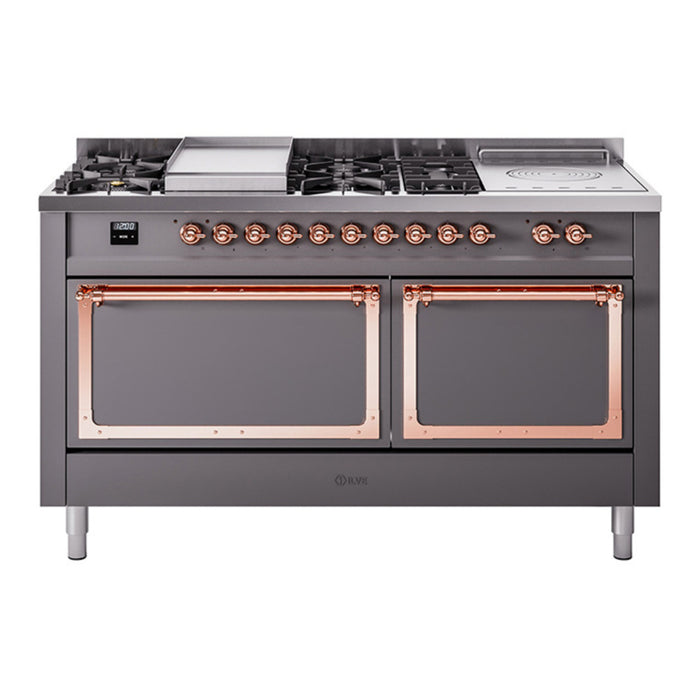 ILVE Nostalgie II Noblesse 60" Dual Fuel Freestanding Range (UN60FSQNMP)