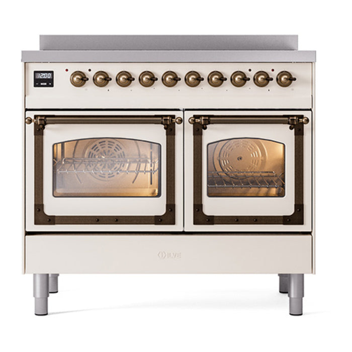 ILVE Nostalgie II Noblesse 40″ Induction Freestanding Range with Triple Glass Door - UNDI406NMP