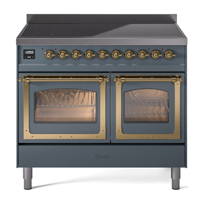 ILVE Nostalgie II Noblesse 40″ Induction Freestanding Range with Triple Glass Door - UNDI406NMP