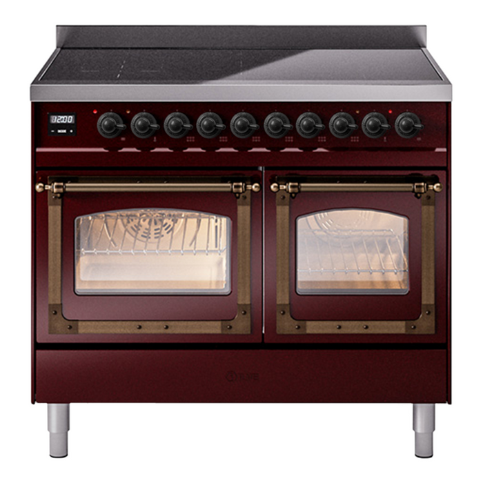 ILVE Nostalgie II Noblesse 40″ Induction Freestanding Range with Triple Glass Door - UNDI406NMP