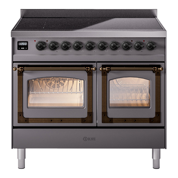 ILVE Nostalgie II Noblesse 40″ Induction Freestanding Range with Triple Glass Door - UNDI406NMP