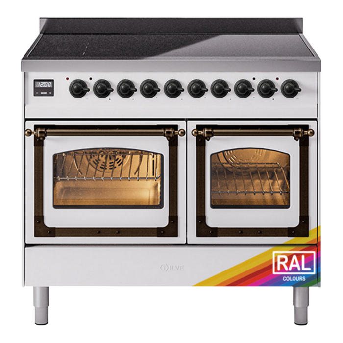 ILVE Nostalgie II Noblesse 40″ Induction Freestanding Range with Triple Glass Door - UNDI406NMP