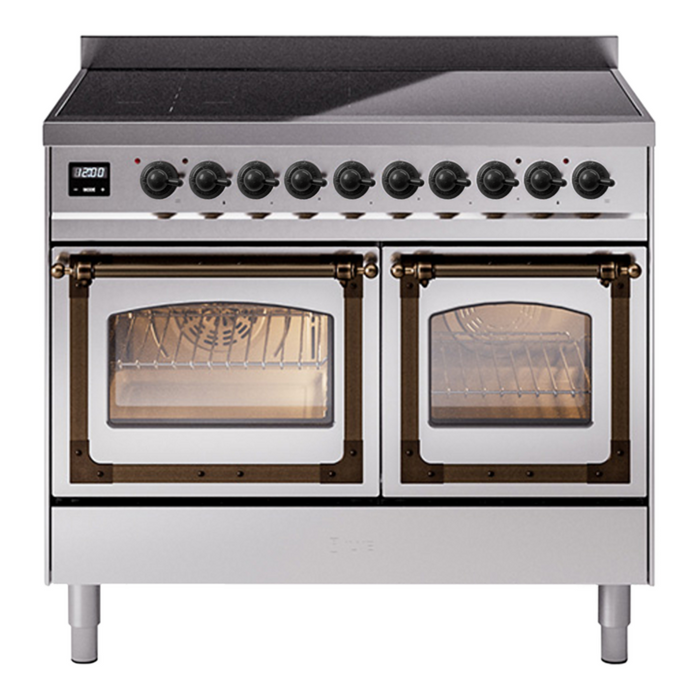 ILVE Nostalgie II Noblesse 40″ Induction Freestanding Range with Triple Glass Door - UNDI406NMP