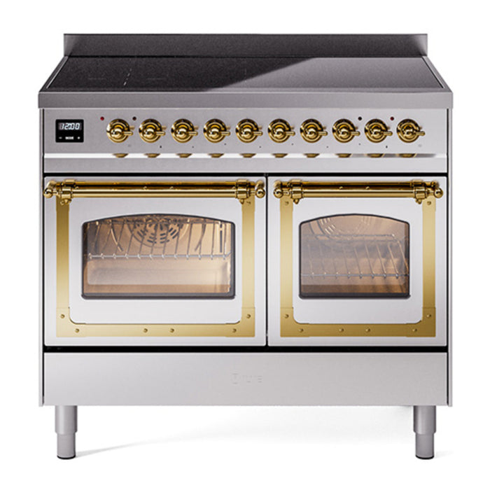 ILVE Nostalgie II Noblesse 40″ Induction Freestanding Range with Triple Glass Door - UNDI406NMP