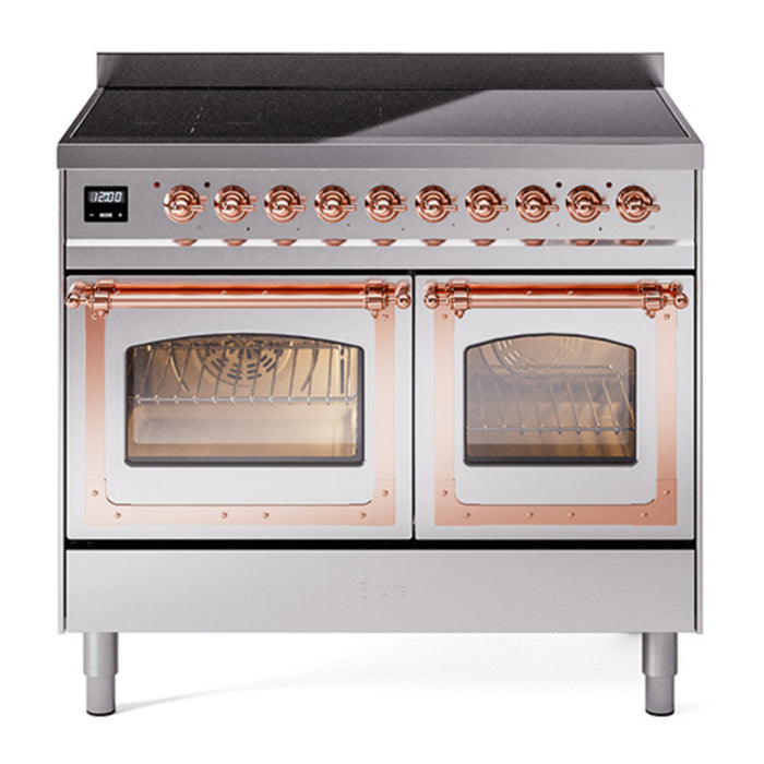 ILVE Nostalgie II Noblesse 40″ Induction Freestanding Range with Triple Glass Door - UNDI406NMP