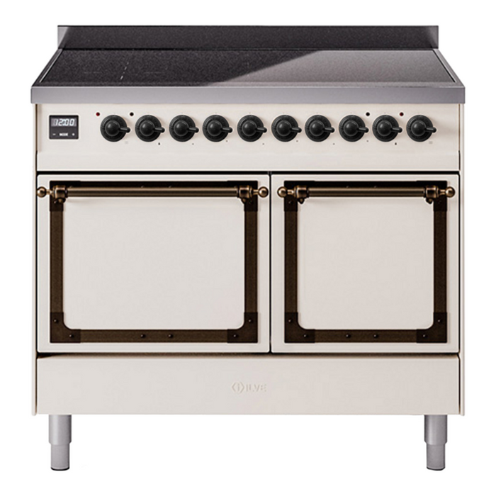 ILVE Nostalgie II Noblesse 40″ Induction Freestanding Range with Solid Door - UNDI406QNMP