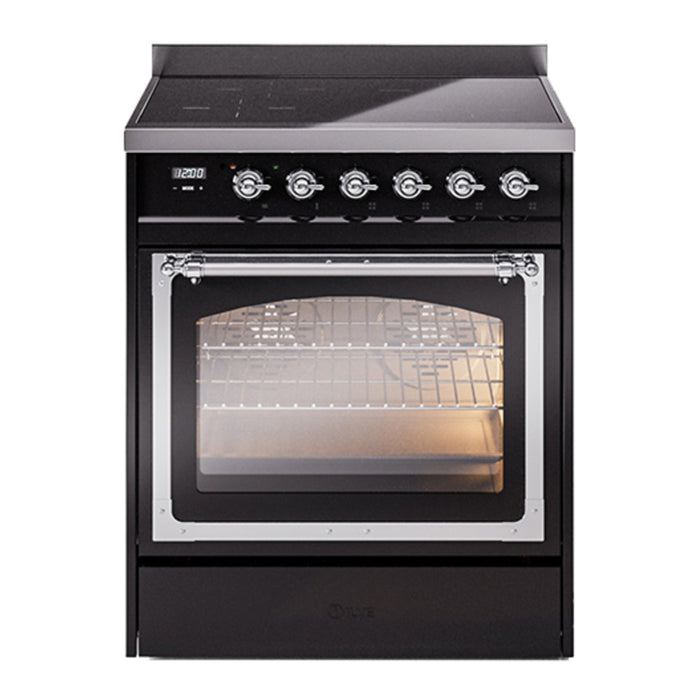 ILVE Nostalgie II Noblesse 30″ Induction Freestanding Range with Triple Glass Door - UNI304NMP