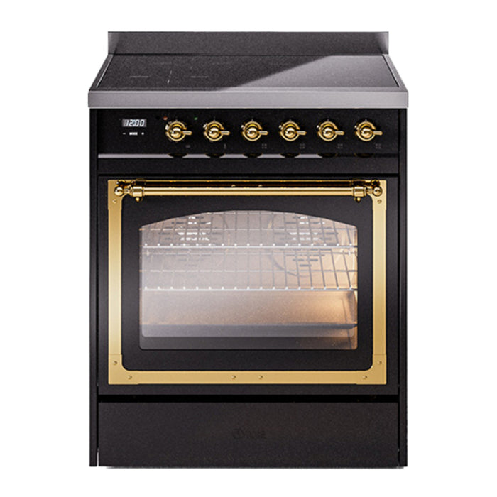 ILVE Nostalgie II Noblesse 30″ Induction Freestanding Range with Triple Glass Door - UNI304NMP