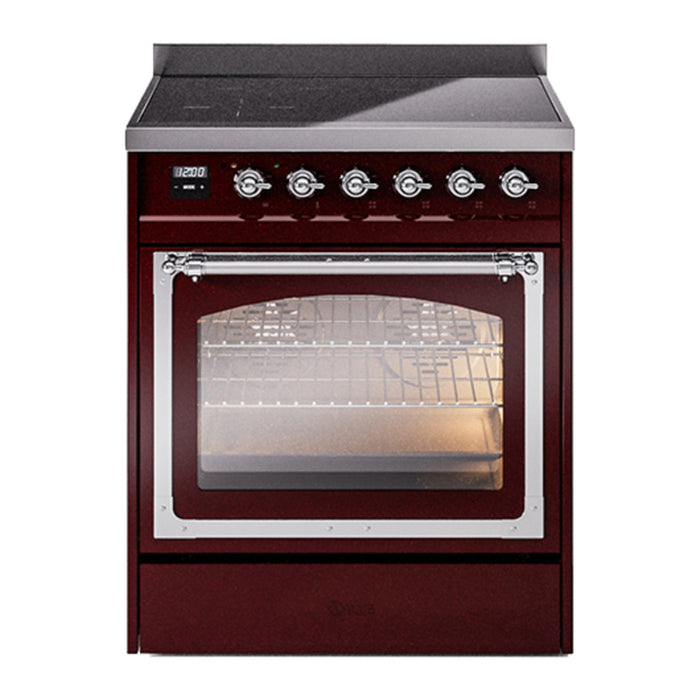 ILVE Nostalgie II Noblesse 30″ Induction Freestanding Range with Triple Glass Door - UNI304NMP