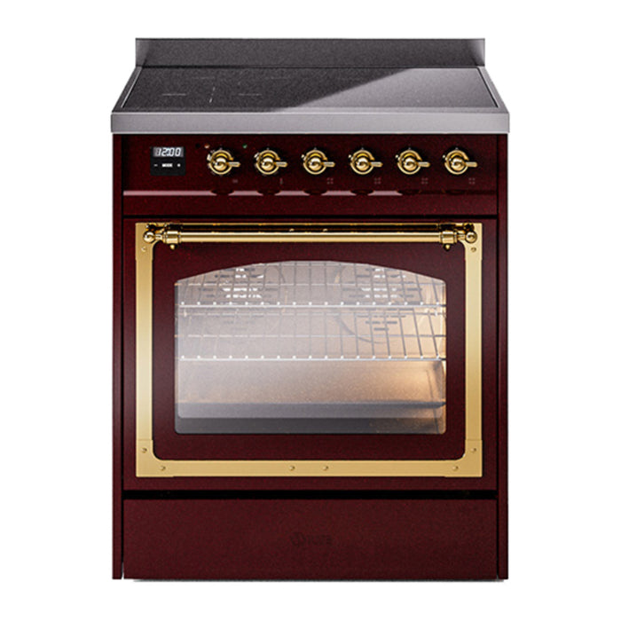 ILVE Nostalgie II Noblesse 30″ Induction Freestanding Range with Triple Glass Door - UNI304NMP