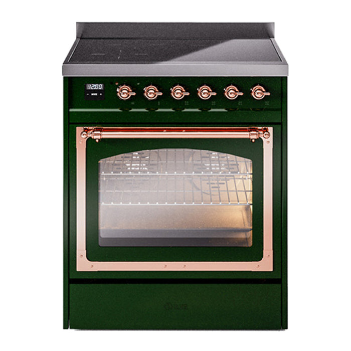 ILVE Nostalgie II Noblesse 30″ Induction Freestanding Range with Triple Glass Door - UNI304NMP