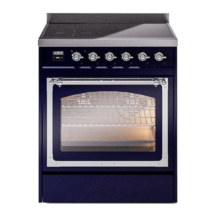 ILVE Nostalgie II Noblesse 30″ Induction Freestanding Range with Triple Glass Door - UNI304NMP