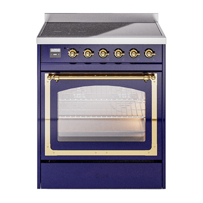 ILVE Nostalgie II Noblesse 30″ Induction Freestanding Range with Triple Glass Door - UNI304NMP