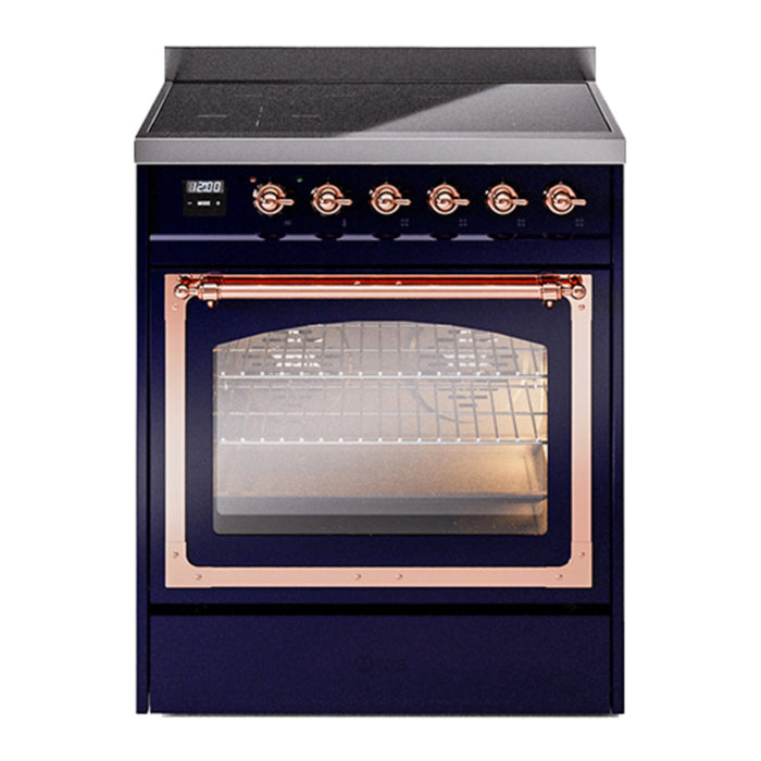 ILVE Nostalgie II Noblesse 30″ Induction Freestanding Range with Triple Glass Door - UNI304NMP