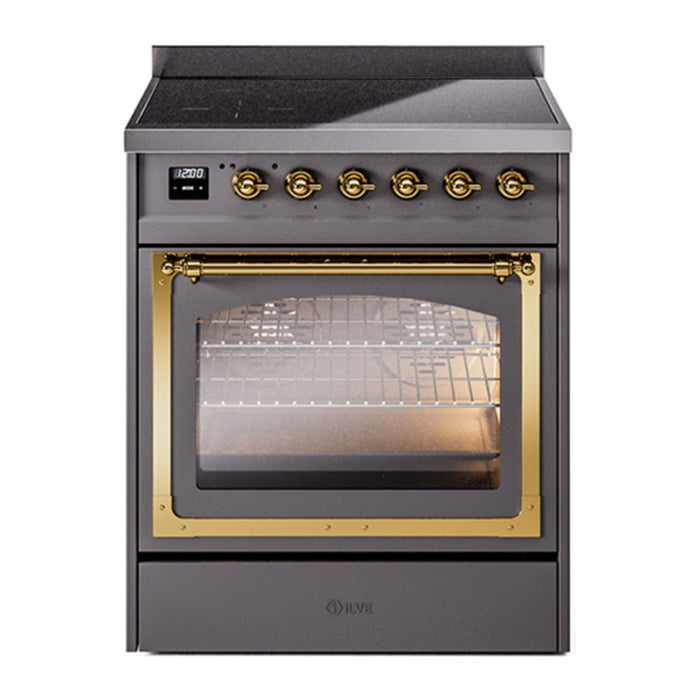 ILVE Nostalgie II Noblesse 30″ Induction Freestanding Range with Triple Glass Door - UNI304NMP