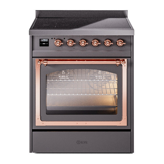 ILVE Nostalgie II Noblesse 30″ Induction Freestanding Range with Triple Glass Door - UNI304NMP