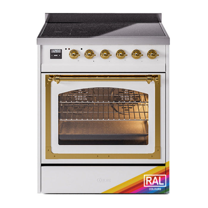 ILVE Nostalgie II Noblesse 30″ Induction Freestanding Range with Triple Glass Door - UNI304NMP