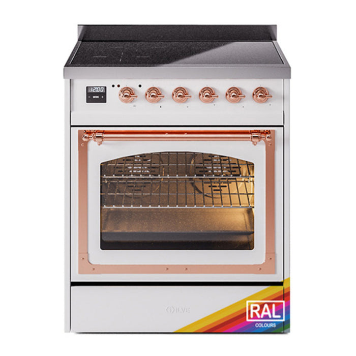 ILVE Nostalgie II Noblesse 30″ Induction Freestanding Range with Triple Glass Door - UNI304NMP