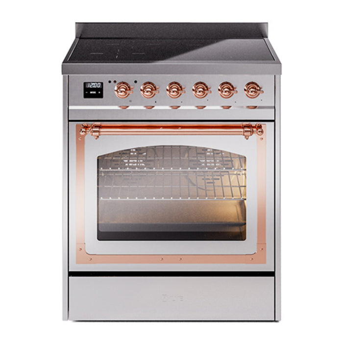 ILVE Nostalgie II Noblesse 30″ Induction Freestanding Range with Triple Glass Door - UNI304NMP