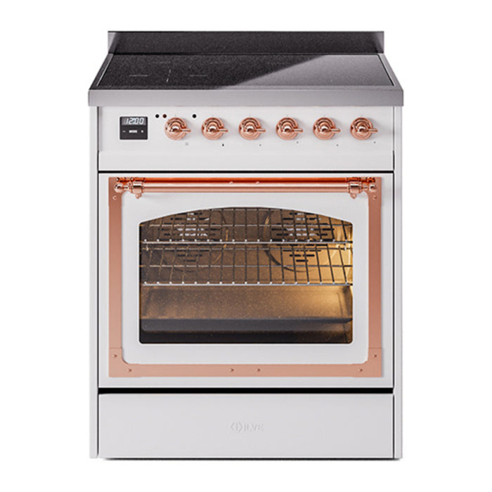 ILVE Nostalgie II Noblesse 30″ Induction Freestanding Range with Triple Glass Door - UNI304NMP