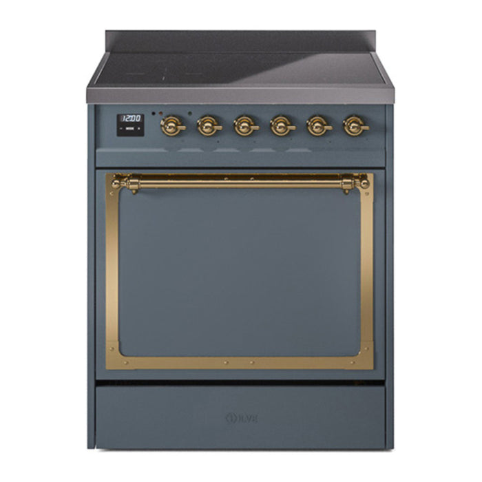 ILVE Nostalgie II Noblesse 30″ Induction Freestanding Range with Solid Door - UNI304QNMP