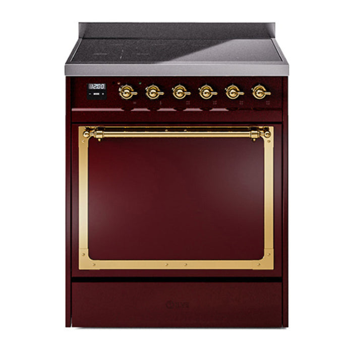 ILVE Nostalgie II Noblesse 30″ Induction Freestanding Range with Solid Door - UNI304QNMP