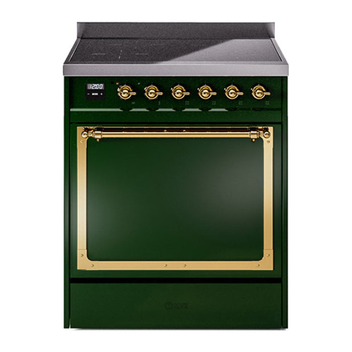 ILVE Nostalgie II Noblesse 30″ Induction Freestanding Range with Solid Door - UNI304QNMP
