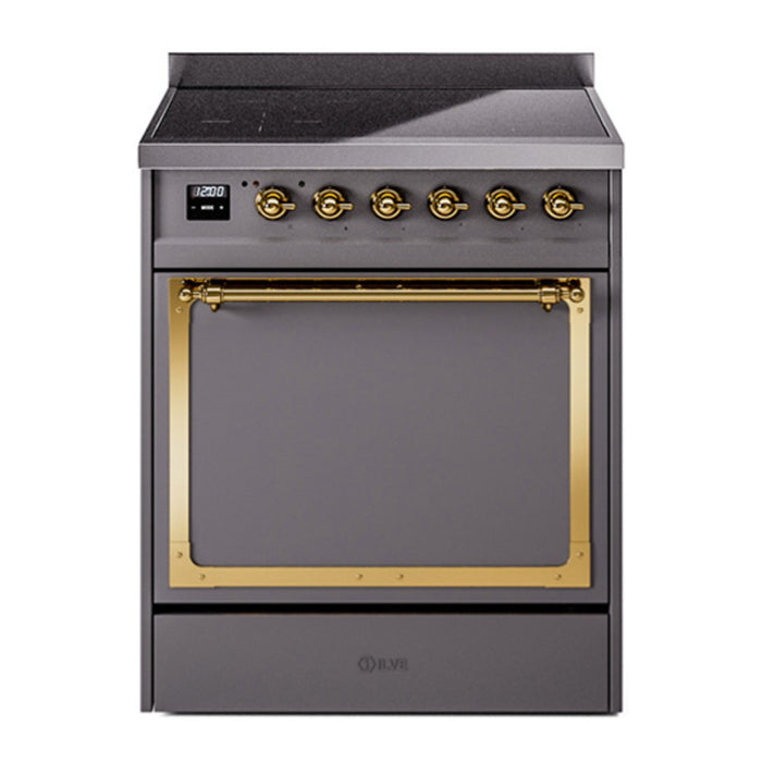ILVE Nostalgie II Noblesse 30″ Induction Freestanding Range with Solid Door - UNI304QNMP
