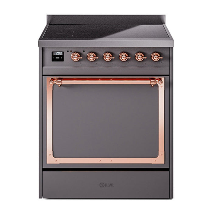 ILVE Nostalgie II Noblesse 30″ Induction Freestanding Range with Solid Door - UNI304QNMP