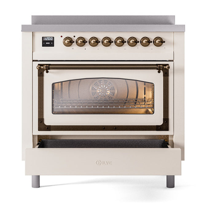 ILVE Nostalgie II Noblesse 36″ Induction Freestanding Range with Triple Glass Door - UNI366NMP