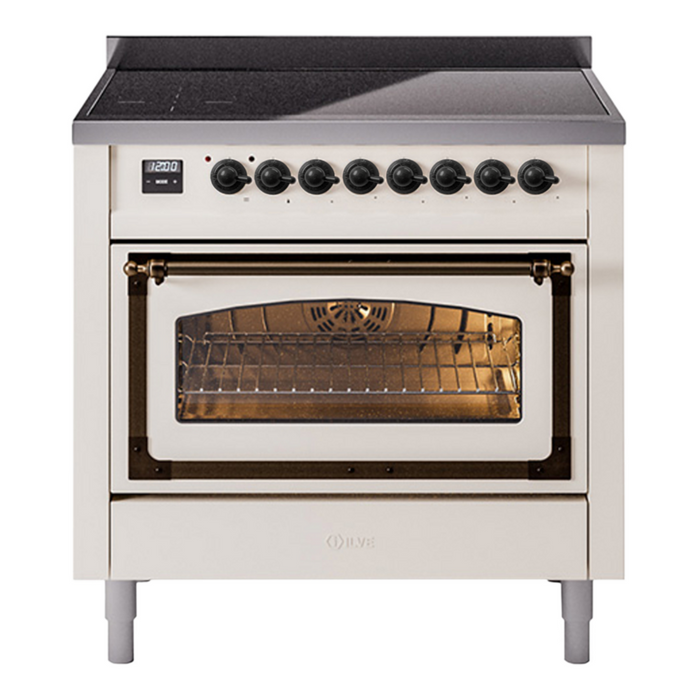 ILVE Nostalgie II Noblesse 36″ Induction Freestanding Range with Triple Glass Door - UNI366NMP