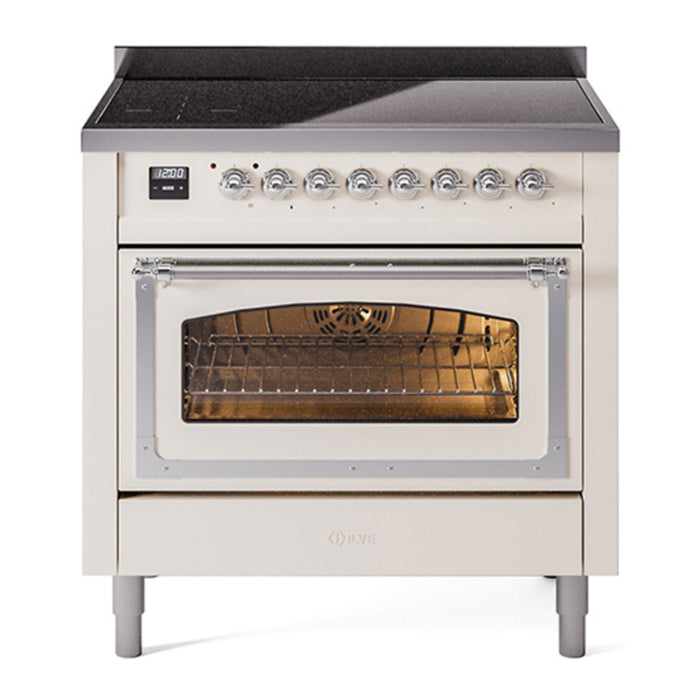 ILVE Nostalgie II Noblesse 36″ Induction Freestanding Range with Triple Glass Door - UNI366NMP