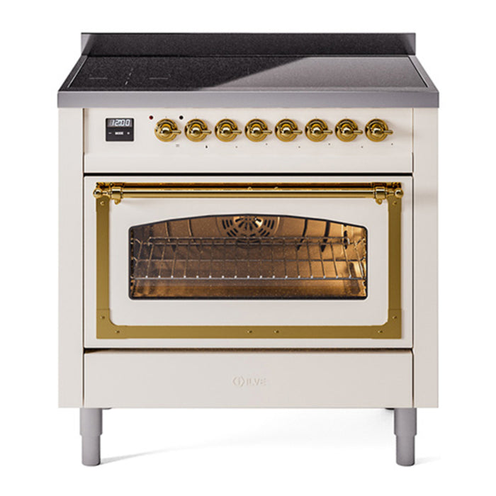 ILVE Nostalgie II Noblesse 36″ Induction Freestanding Range with Triple Glass Door - UNI366NMP
