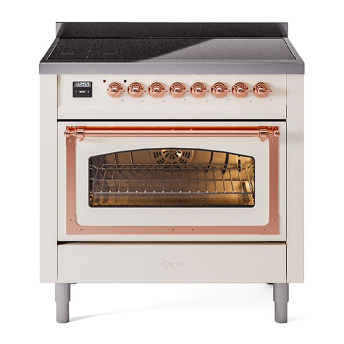 ILVE Nostalgie II Noblesse 36″ Induction Freestanding Range with Triple Glass Door - UNI366NMP