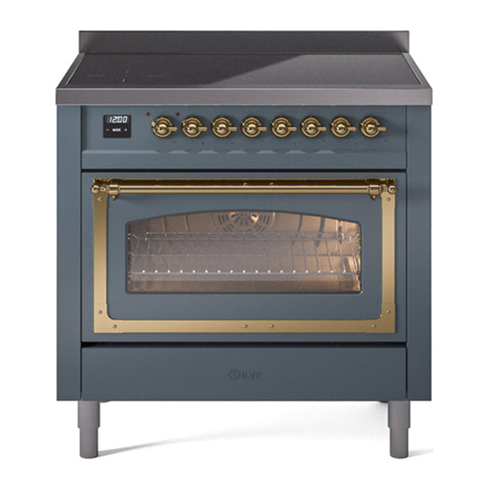 ILVE Nostalgie II Noblesse 36″ Induction Freestanding Range with Triple Glass Door - UNI366NMP