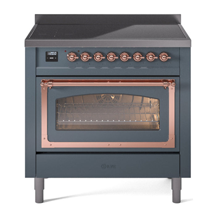 ILVE Nostalgie II Noblesse 36″ Induction Freestanding Range with Triple Glass Door - UNI366NMP