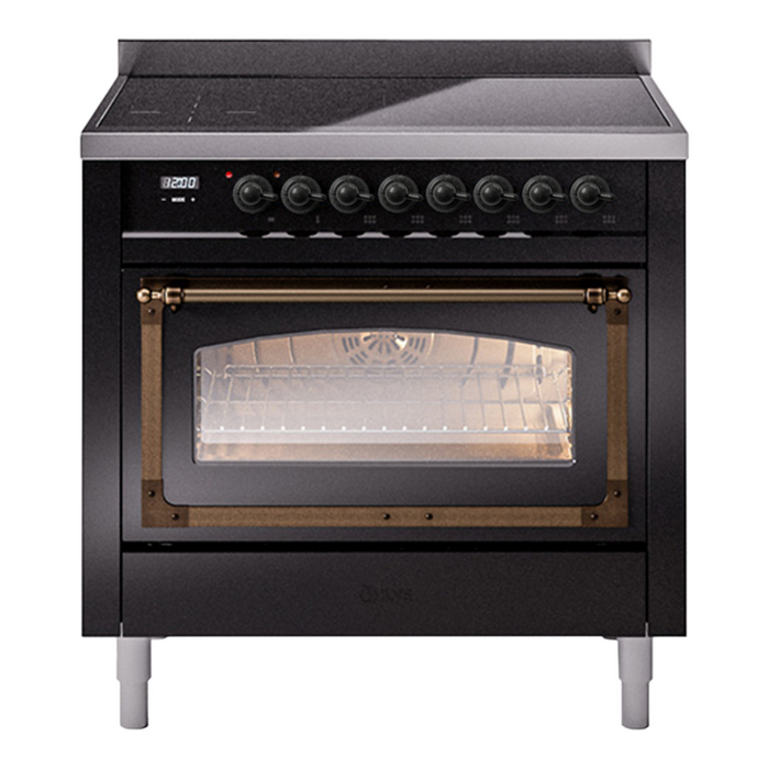 ILVE Nostalgie II Noblesse 36″ Induction Freestanding Range with Triple Glass Door - UNI366NMP