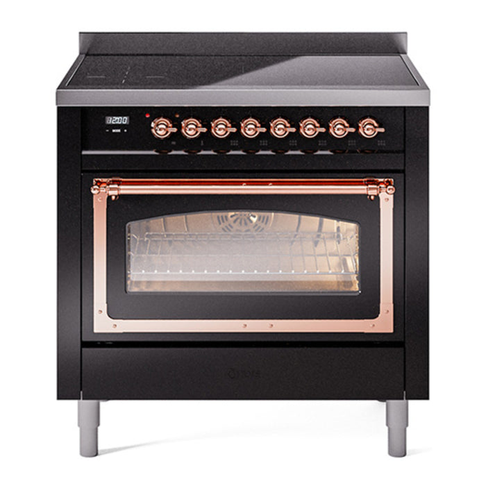 ILVE Nostalgie II Noblesse 36″ Induction Freestanding Range with Triple Glass Door - UNI366NMP