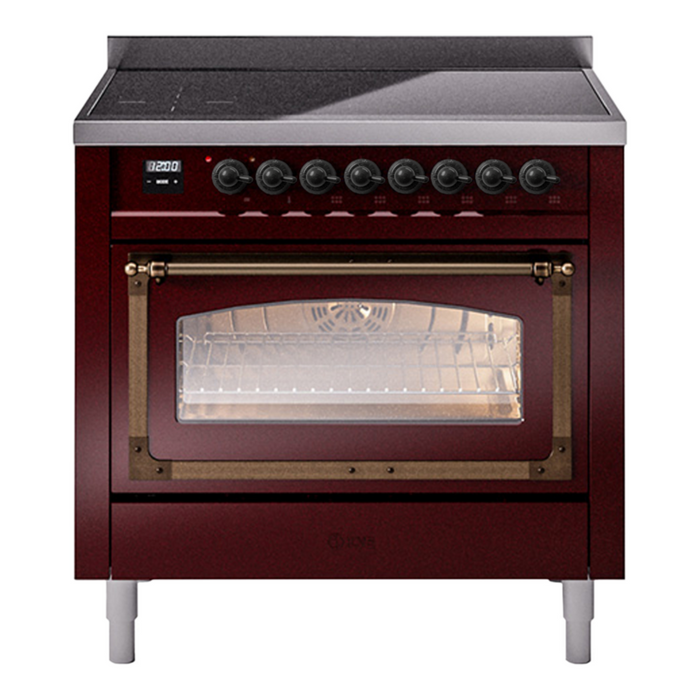 ILVE Nostalgie II Noblesse 36″ Induction Freestanding Range with Triple Glass Door - UNI366NMP